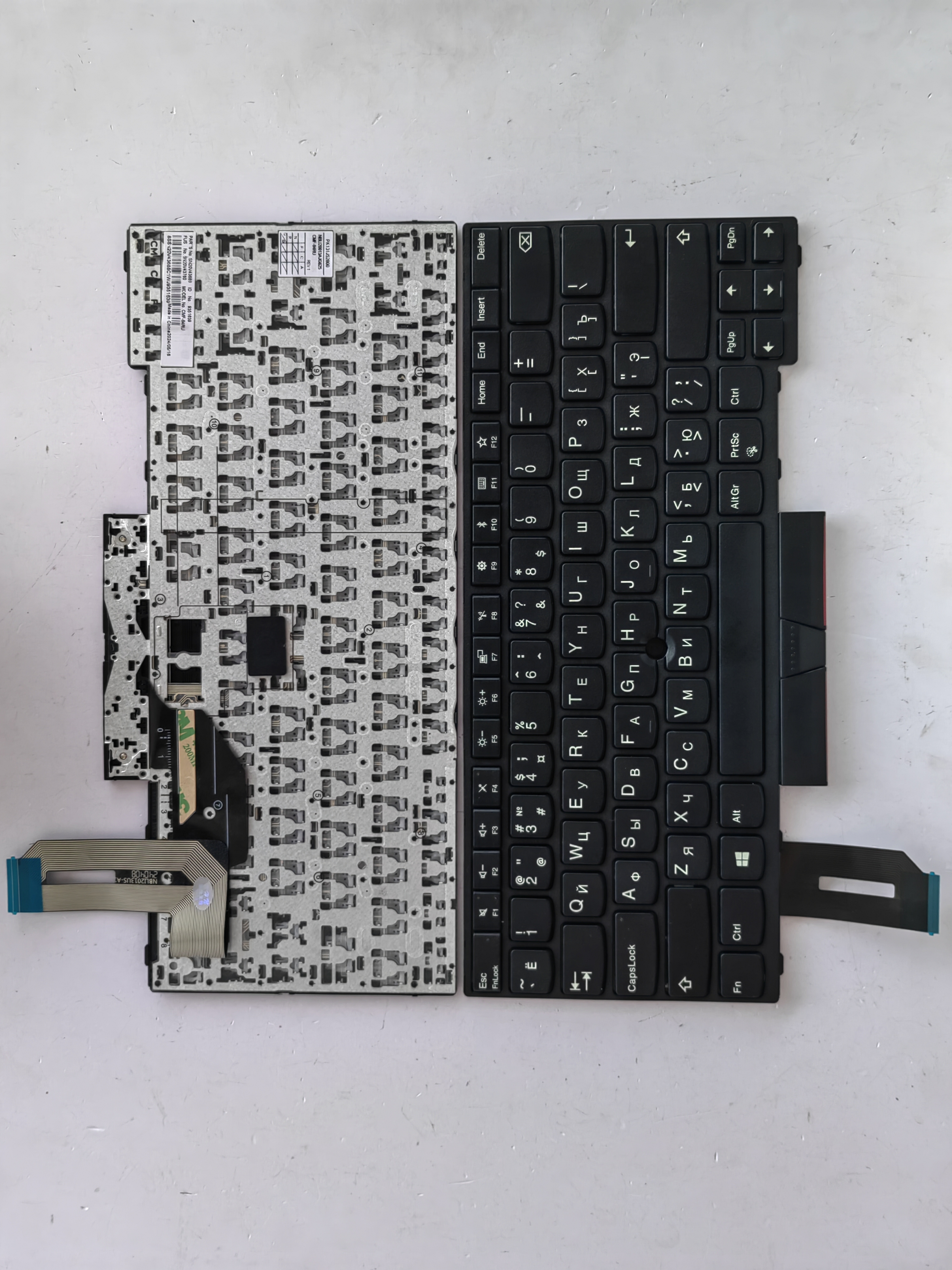 Picture of New Replacement Laptop Keyboard For IBM E480/T490/E490/T480S/L480/L380/R480/L390/E495 BLACK FRAME BLACK With hole (OEM) RU Layout